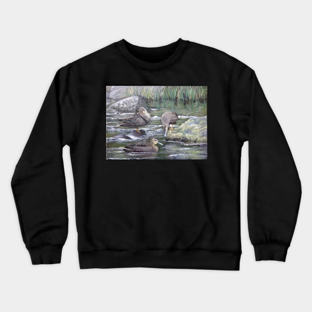 Warby Ducks Crewneck Sweatshirt by bevhardidge